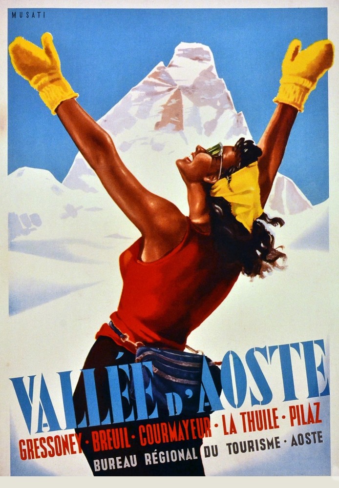 Decor Poster.Home Room Interior design.Travel Italy.Ski Aosta Valley.6523