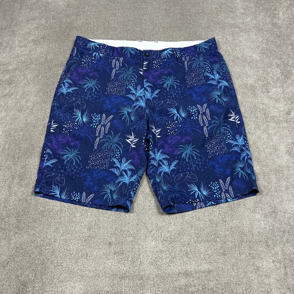 Hreski Golf Shorts Hawaiian Tropical Palm Trees Mens 36 Inseam 10