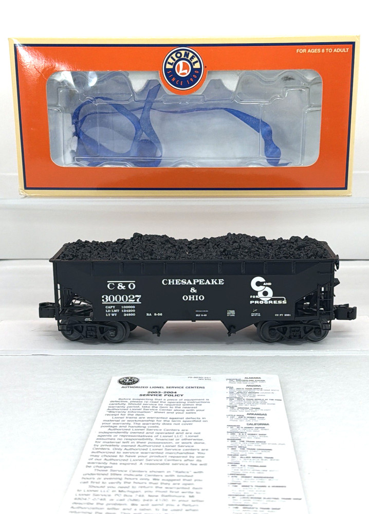 Lionel 6-17025 Chesapeake & Ohio Diecast 50 Ton Offset Hopper Used O #300027 C&O
