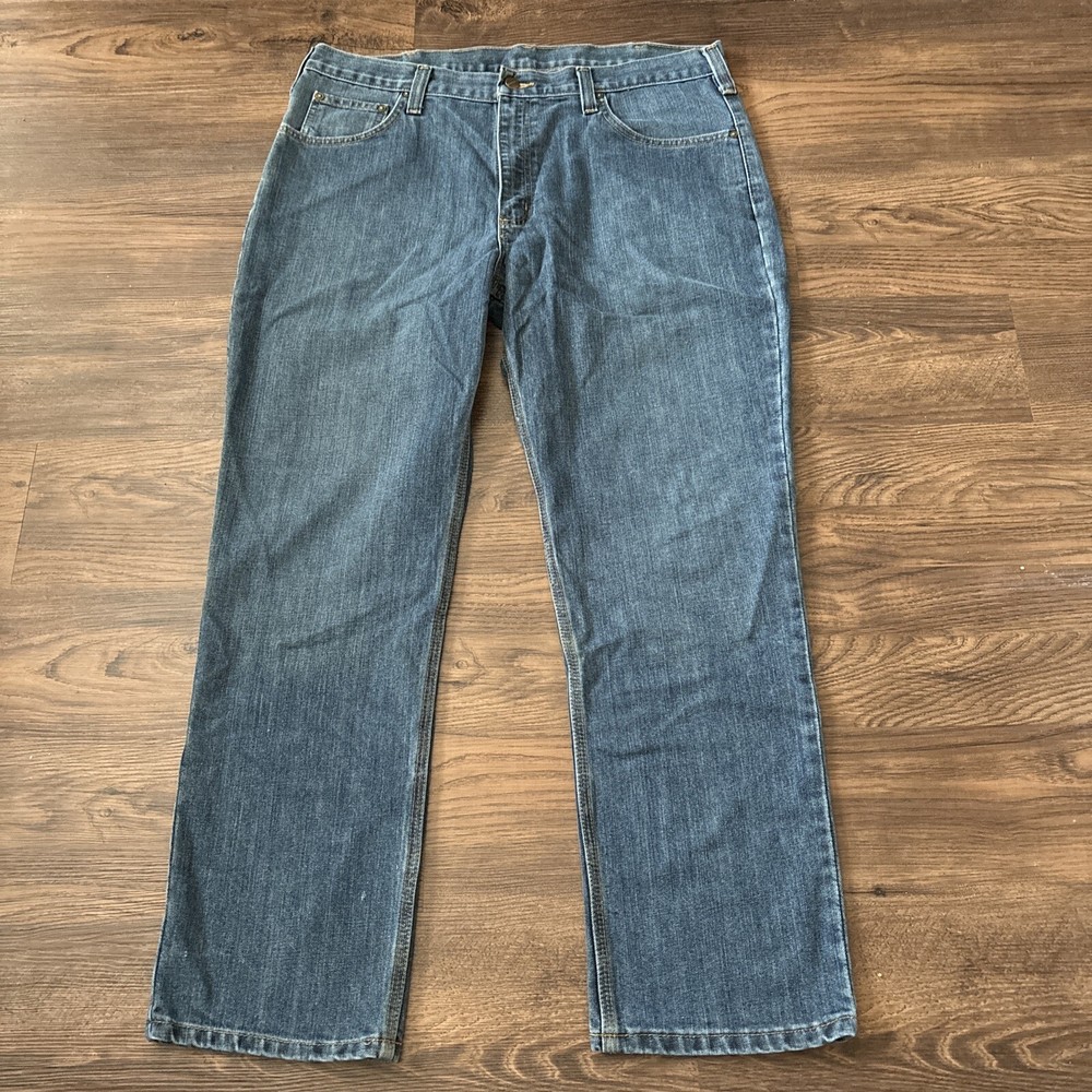 Carhartt Traditional Fit Straight Leg Jeans 38/30 Mens Medium Blue Wash Denim