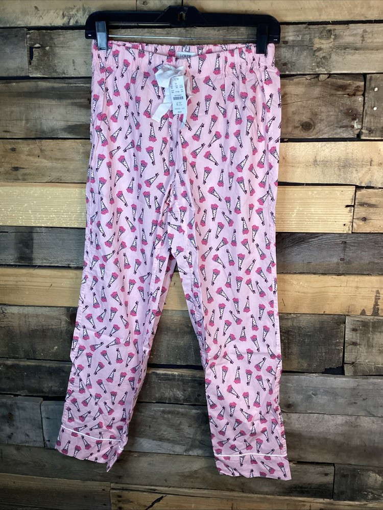 J. Crew Women’s Pink Flower Bouquet Pajama Pants Size XXS