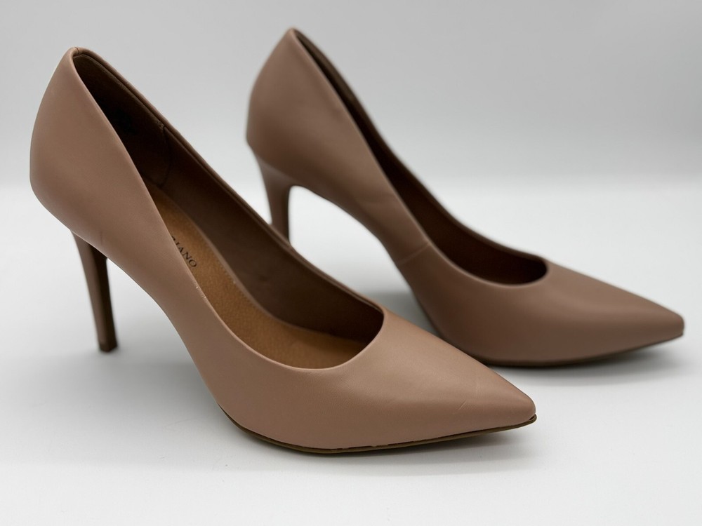 Christian Siriano Habit Nude Faux Leather Pointed Toe High Heels Size 11