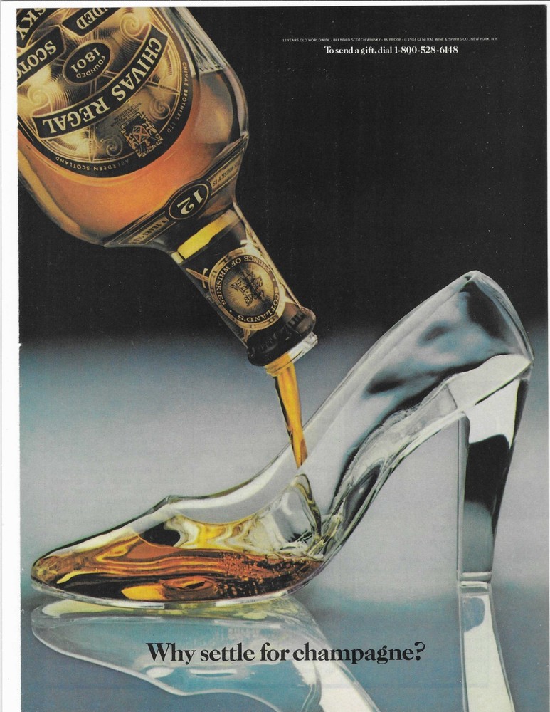 Why Settle For Champagne?  Chivas Regal Scotch Whisky Original Print Ad