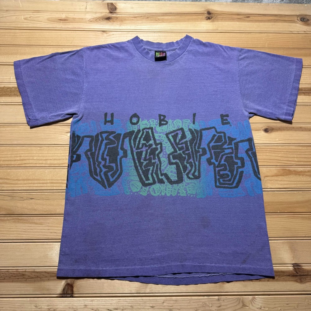 Vintage 90s Hobie Tribal Print Double Sided Surf Graphic T-Shirt USA - Medium