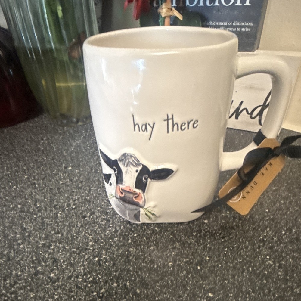 Rae Dunn Artisan Collection Ceramic Coffee Mug 20 Oz Hay There Cow