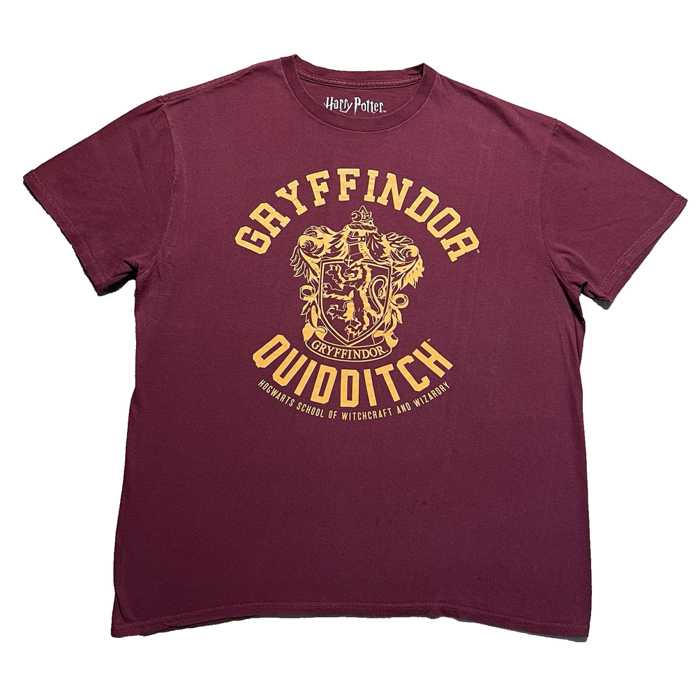 Harry Potter Shirt L Maroon Gryffindor Quidditch Hogwarts Unisex Fandom Tee