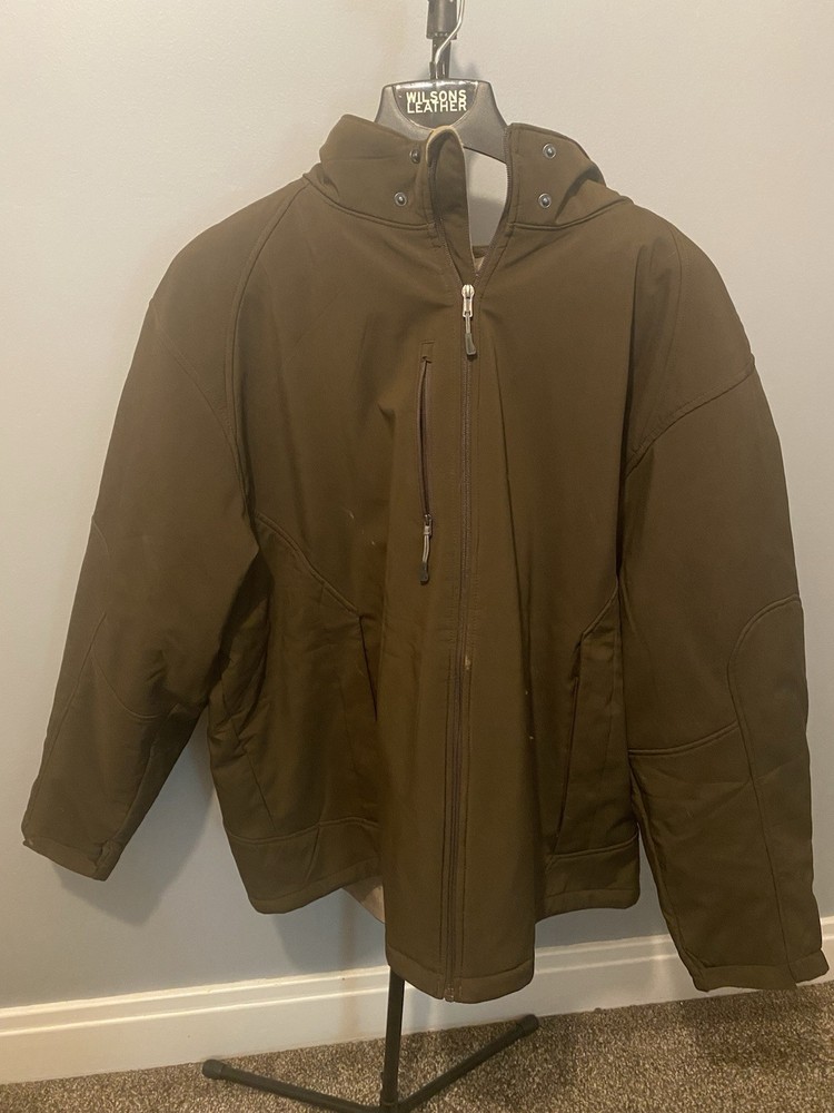 North End Men’s Winter Coat 3xl/3tg Brown Full Zip Pockets