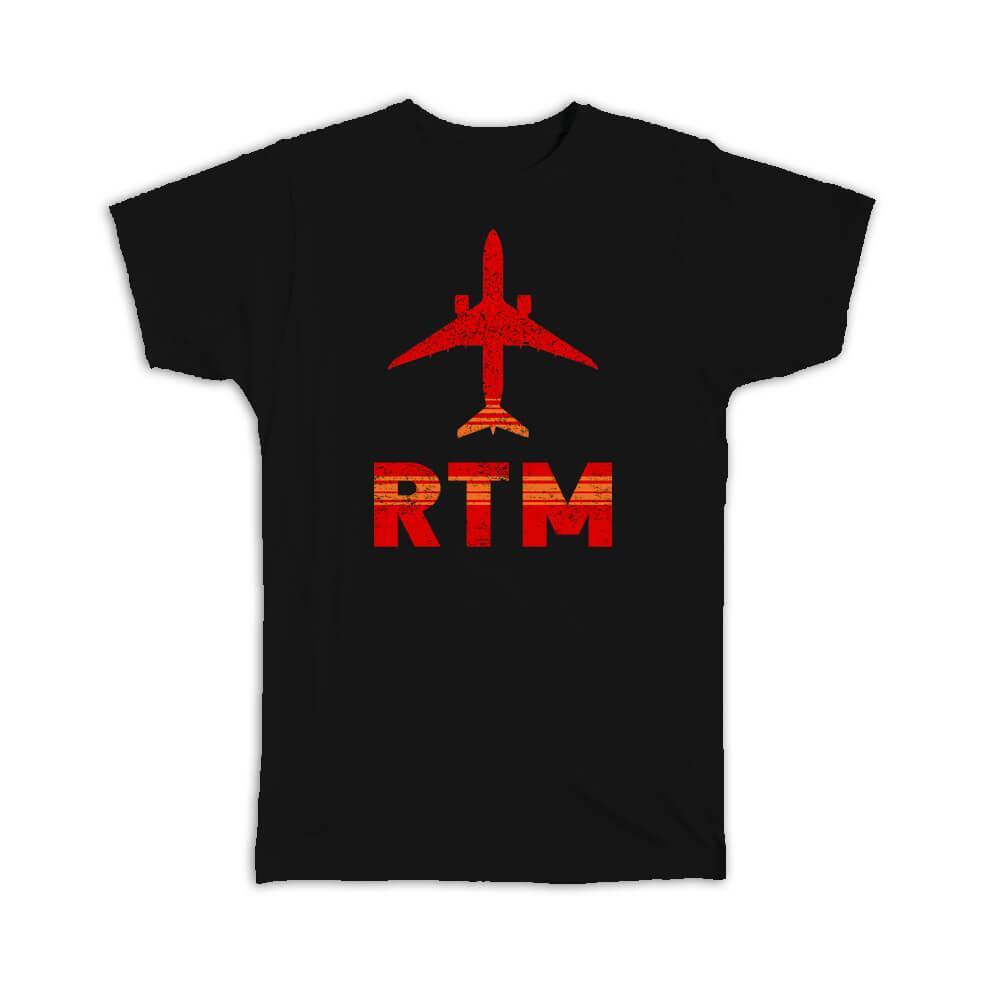 Gift T-Shirt : Netherlands Rotterdam The Hague Airport RTM Travel Airline Pilot