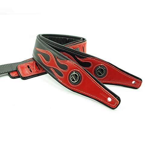 Flame Guitar Strap PU Leather Soft Comfortable Double Strap for All Kinds of ...