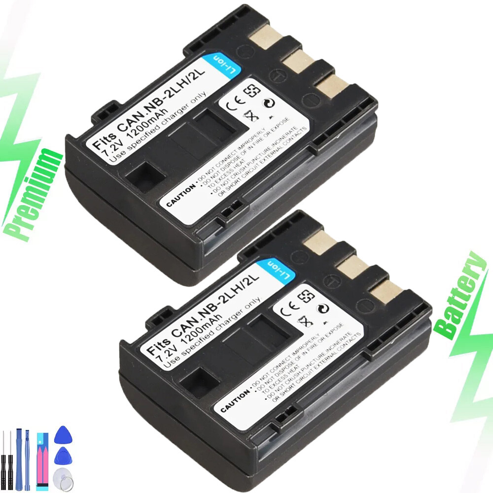 2x 1200mah Battery for Canon NB-2L NB-2LH NB-2L12 NB-2L14 NB-2L24 BP-2L5 BP-2LH
