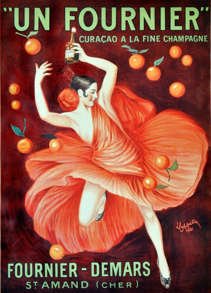 Un Fuournier fine champagne Ad Decorative Poster. Home Graphic Art Design. 3819