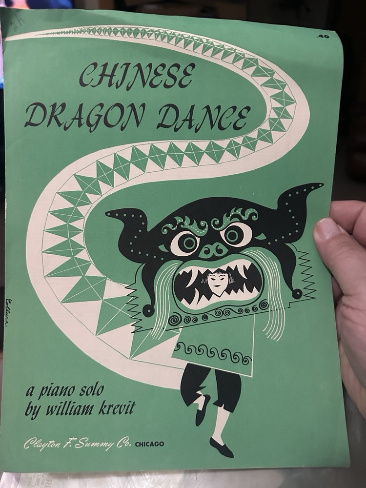 K 1954 Oriental Exotic Sheet Music CHINESE DRAGON DANCE by Krevit