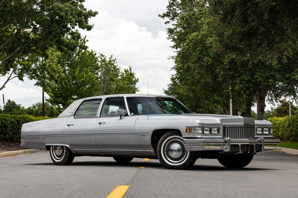 1975 Cadillac Fleetwood Brougham Classic Car Poster | 24x36 Inch Vintage Automotive Art Print