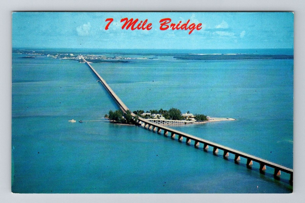 Pigeon Key FL-Florida, Pigeon Key and Seven Mile Bridge, Vintage Postcard