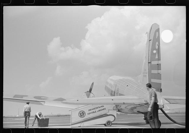 Washington DC 1941 Municipal Airport Pennsylvania Central Airlines Plane