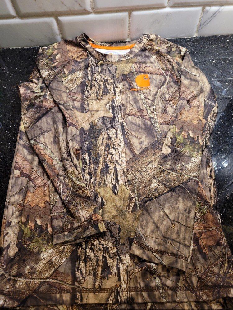 Carhartt Camo Force Long Sleeve Shirt Realtree Hunting Outdoors Youth 7
