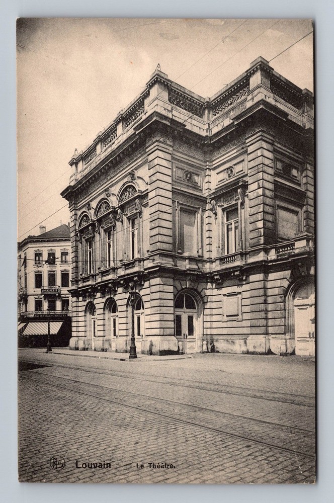 Belgium- Louvain Theatre Souvenir PC Old Postal Card View Vintage Postcard