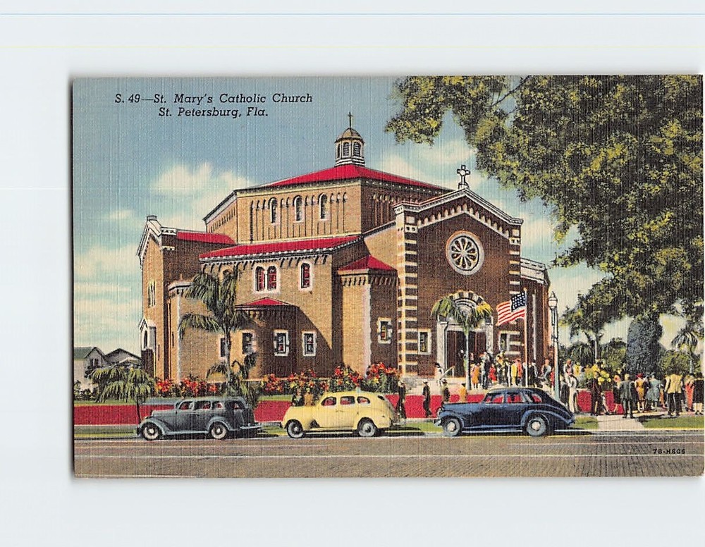 Postcard St. Mary's Catholic Church St. Petersburg Florida USA