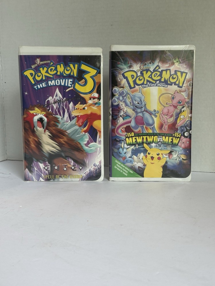 Pokemon VHS Lot•Pokemon The First Movie & Pokemon 3 The Movie•Clamshell•Tested!