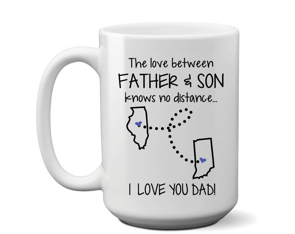 State To State Coffee Mug Father Son Gift Long Distance Dad Son Mug Fathers Day