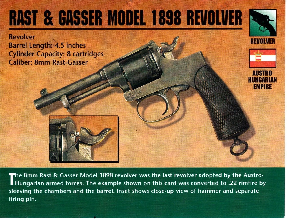 Rast & Gasser Model 1898 Revolver Classic Firearms Photo Card u