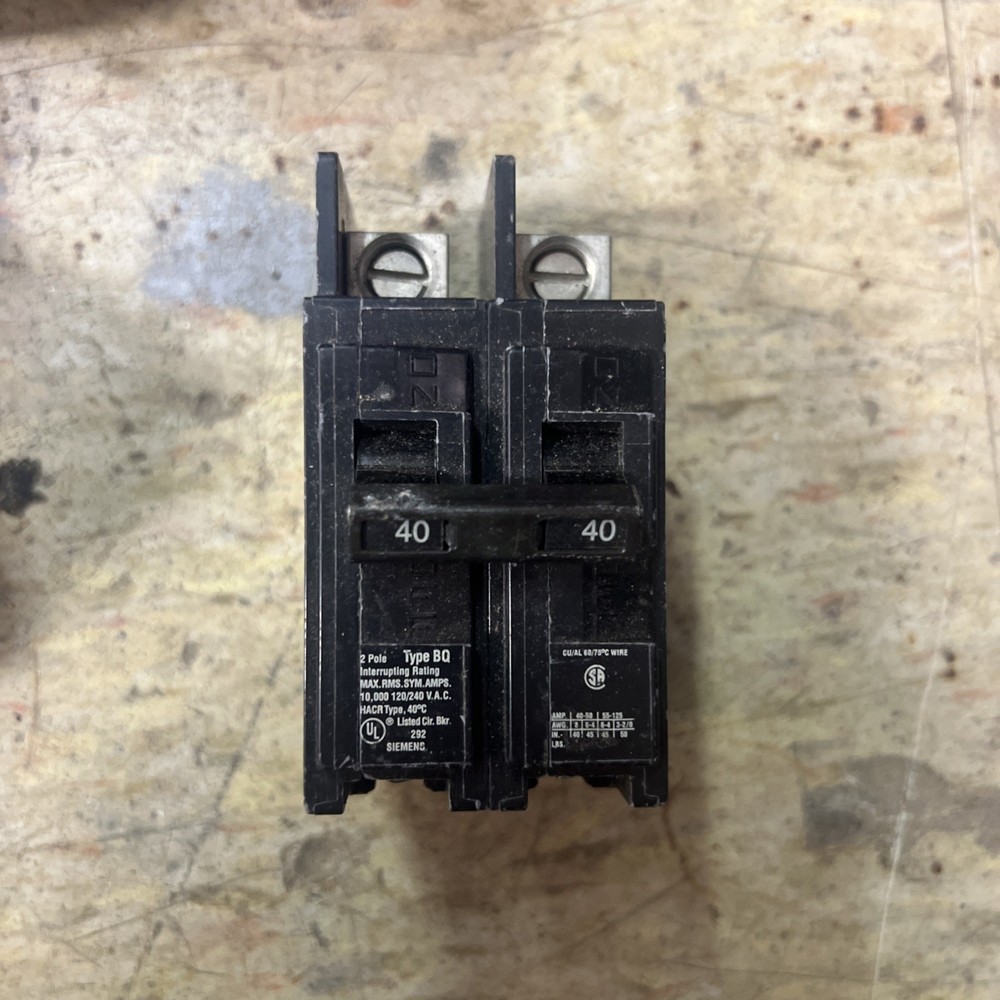 Siemens Type BQ 2 Pole 40 A 120 V/240 V Circuit Breaker