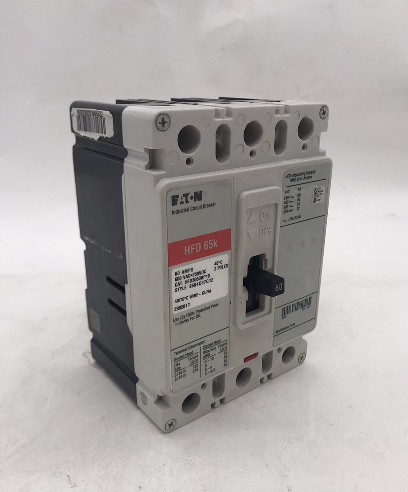 HOUSTON STOCK NEW EATON HFD3060 BP10 TYPE HFD 60 AMP 600V FREE 2 DAY AIR BUY NOW