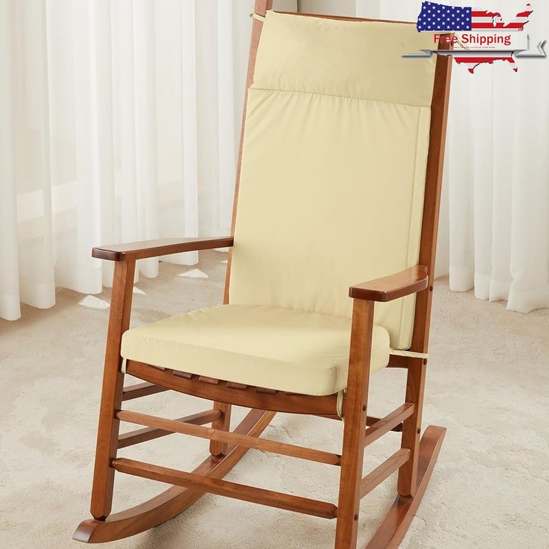 Outdoor Rocking Chair Cushion Set Memory Foam Neck Support Non-Slip Comfort New