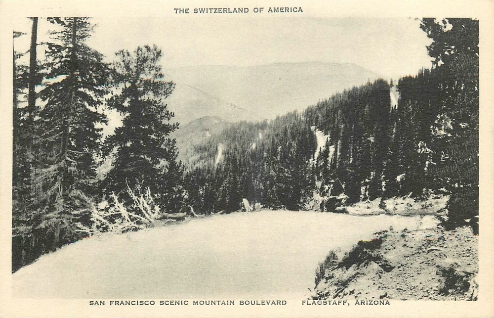 1920s Flagstaff Arizona San Francisco Scenic Mountains Postcard 26-3336