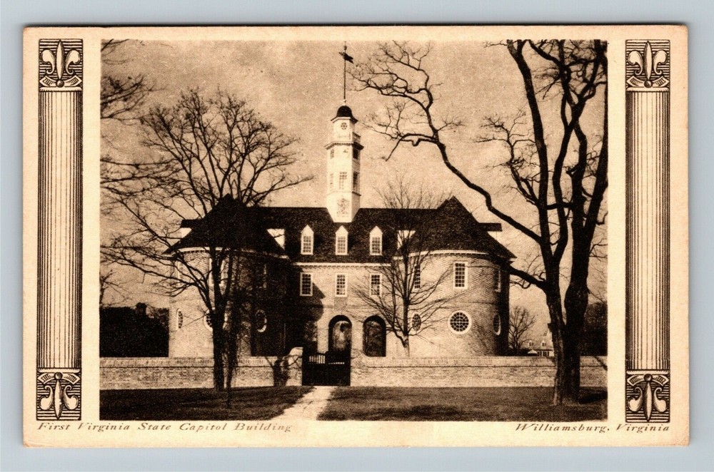 Williamsburg VA-Virginia, First Virginia State Capitol Vintage Souvenir Postcard