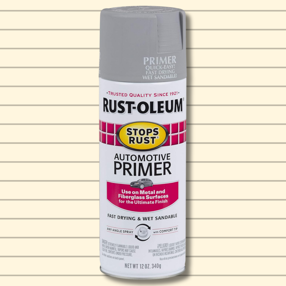 12 Oz Flat Light Gray Rust-Stopping Automotive Primer Spray Paint
