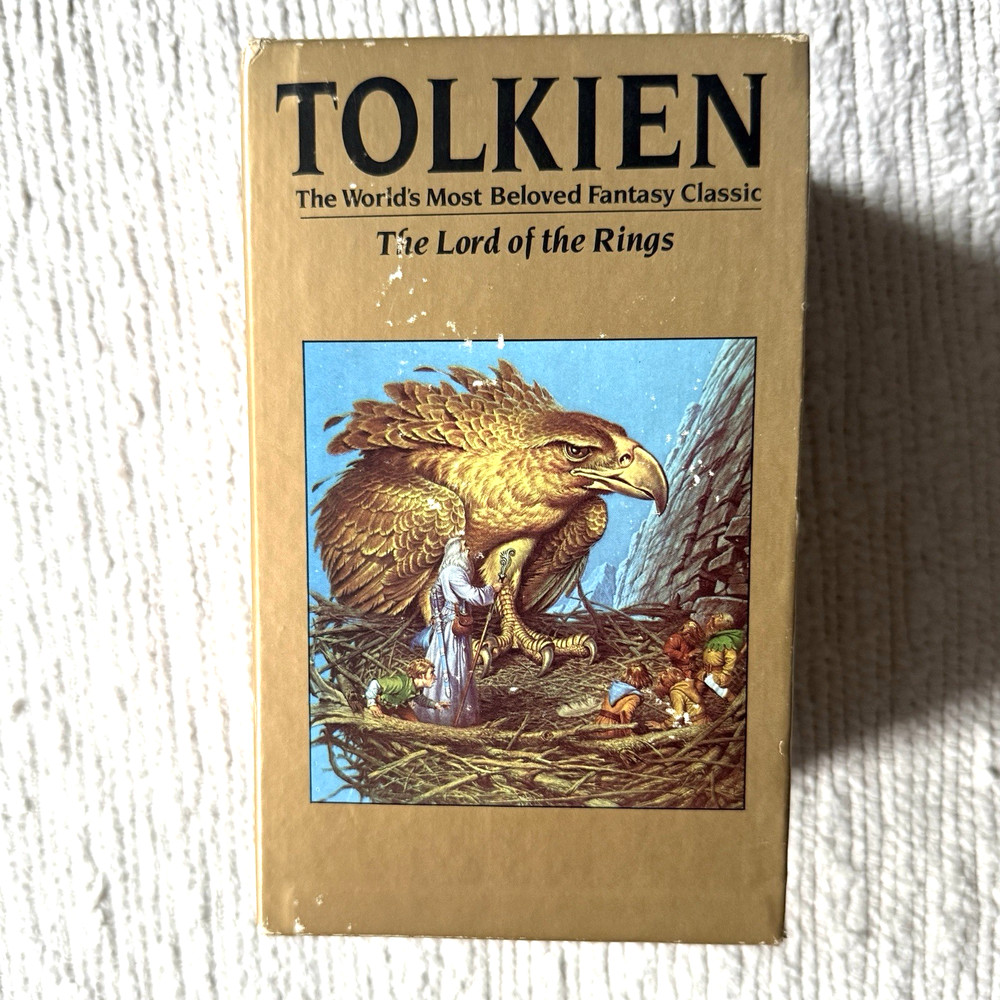 Vtg Tolkien LOTR + Hobbit 4 Book Box Set Ballantine Del Rey 1984 PB Slipcase