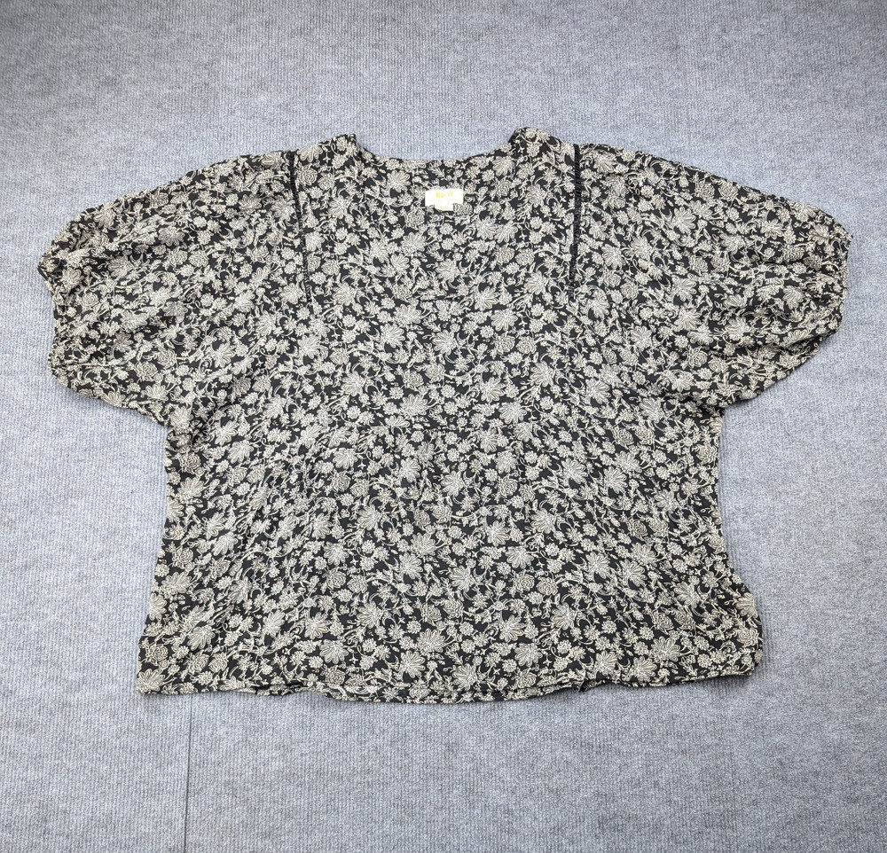 Anthropologie Maeve Blouse Womens XL Dark Floral Cottage Relaxed Boho Hippie 70s