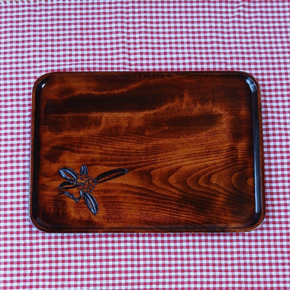 Wooden Serving Tray Traditional Craft Japanese Tableware Tea Ceremony Utensils