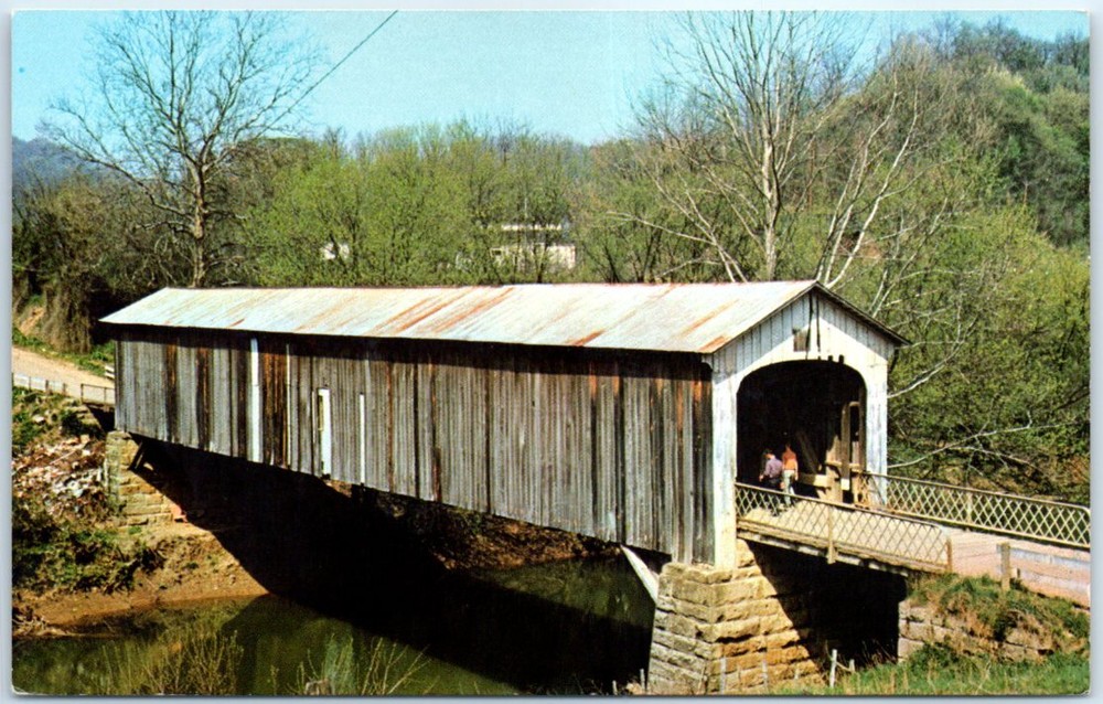 Postcard - Cow Run Bridge, Washington County, Ohio, USA