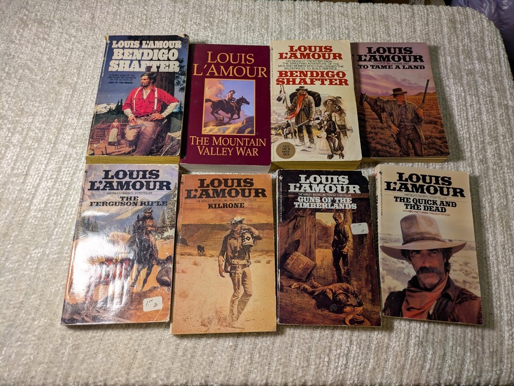 LOUIS L'AMOUR Lot of 8 Western Paperbacks Novels Vintage Books Bantam