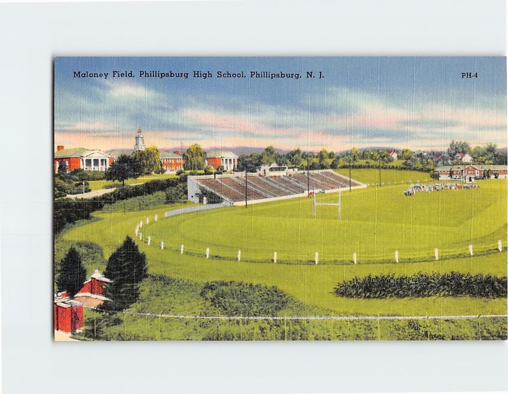 Postcard Maloney Field Phillipsburg High School Phillipsburg New Jersey USA