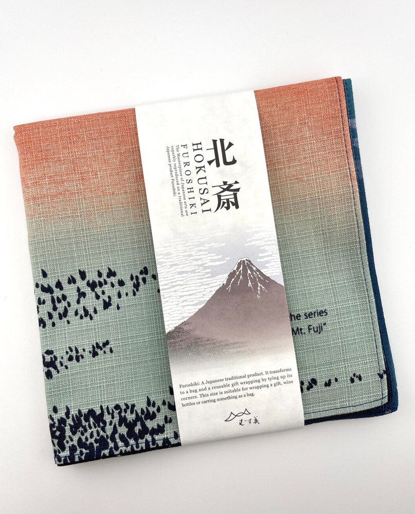 Furoshiki Wrapping Cloth Japanese Ukiyoe Red Fuji Katsushika Hokusai Japan