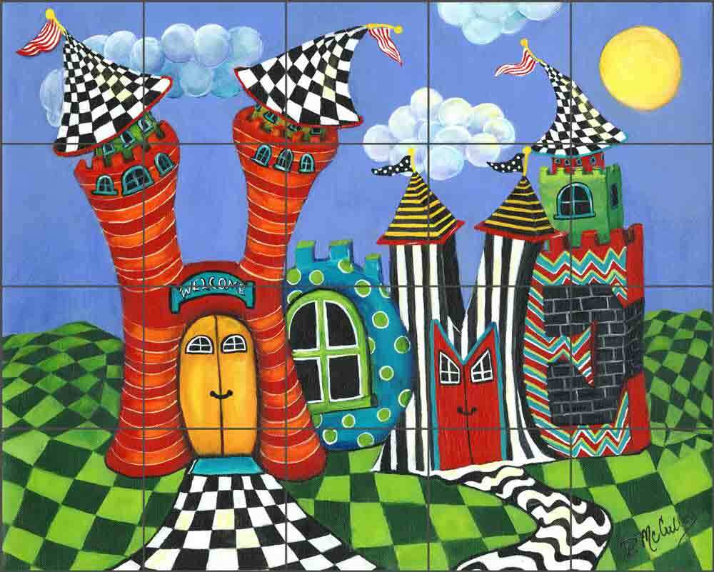 Home Tile Backsplash Debbie McCulley Art Ceramic Mural POV-DM018