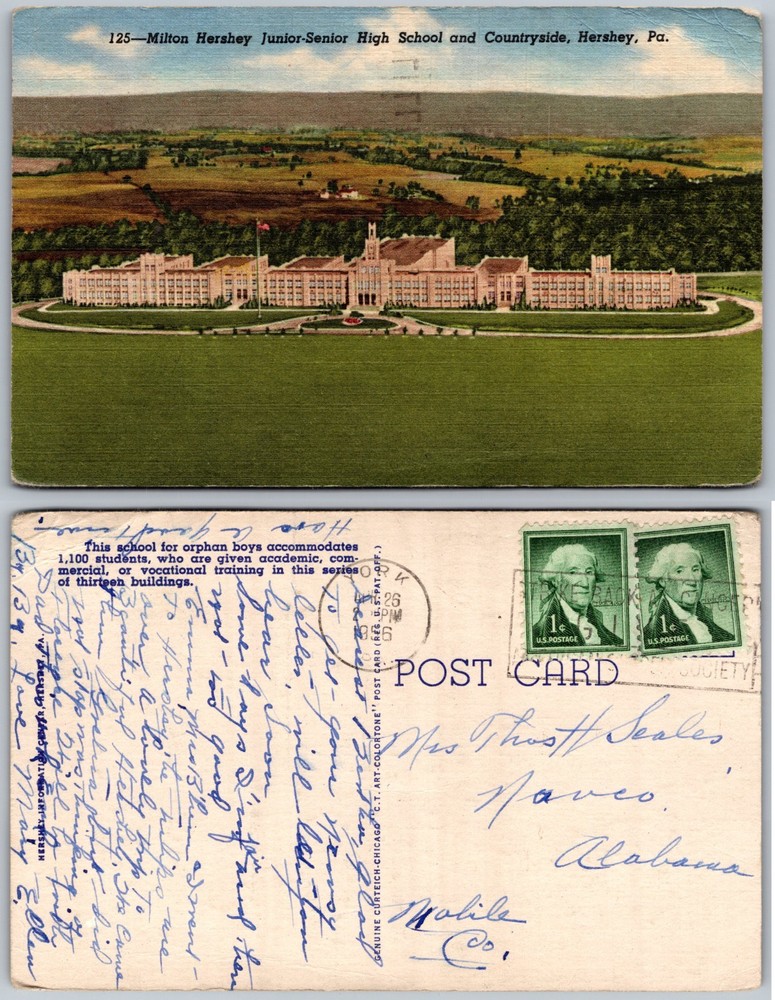 Milton Junior Senior High School Hershey PA Postcard