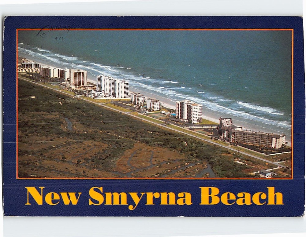 Postcard Aerial View New Smyrna Beach Florida USA
