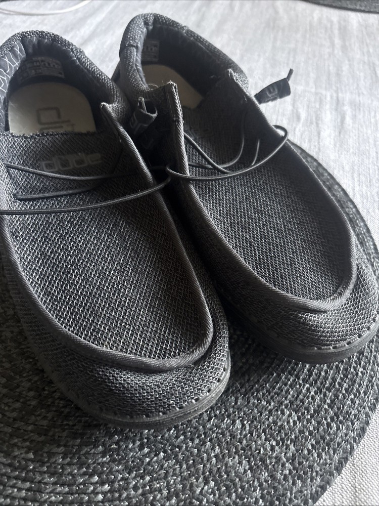 Hey Dude Wally Box Micro Total Black Men's Size 11 Slip On Shoes