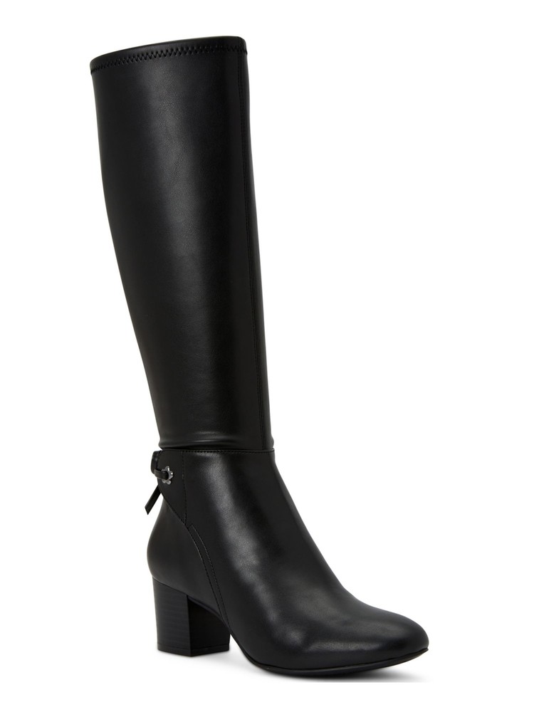 CHARTER CLUB Womens Black Flower Eyelets Jaccque Almond Heeled Boots 7 M
