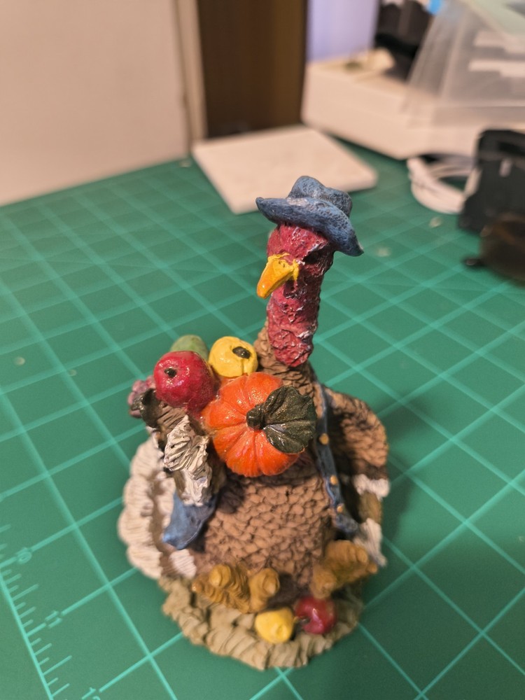 Vintage Thanksgiving Turkey Figurine Resin Autumn Fall Harvest Decor With...
