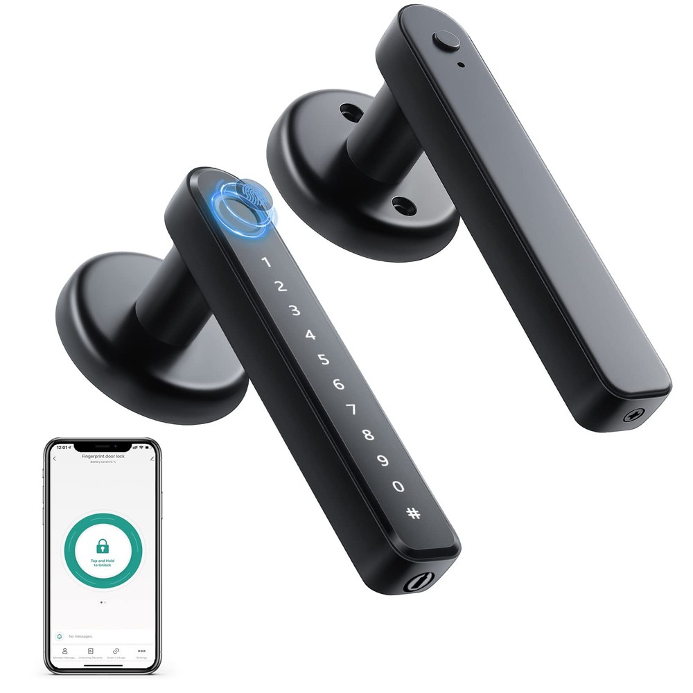Smart Fingerprint Door Lock with App & Backup Key Access