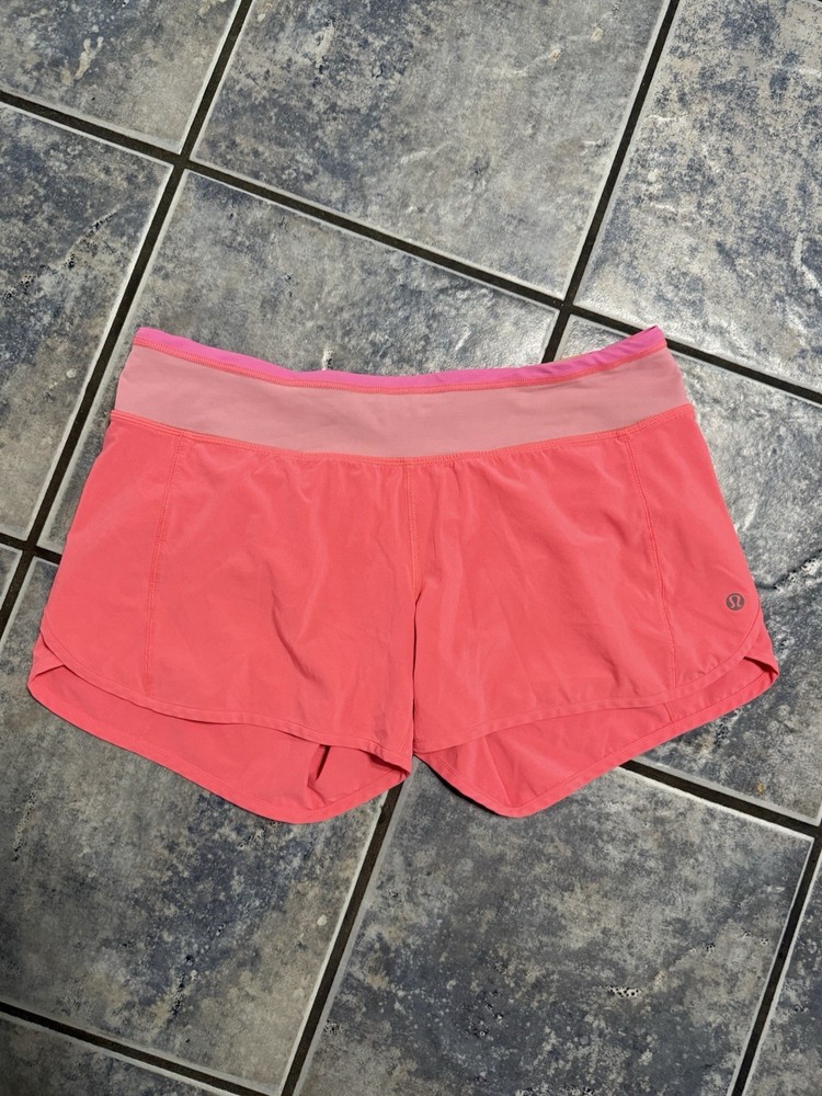 Lululemon Women’s Pink Solid Athletic Shorts Drawstring Lightweight Stretch