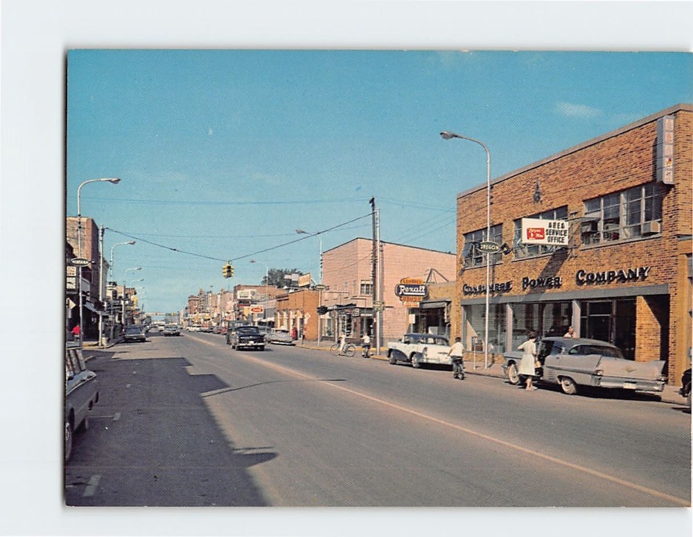 Postcard Main Street Cheboygan Michigan USA