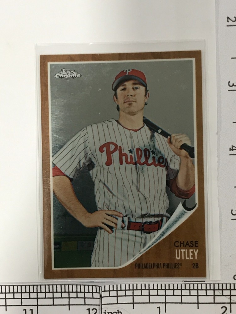 2011 Topps Heritage Chrome Chase Utley #C151 Serial #d Phillies Baseball Card