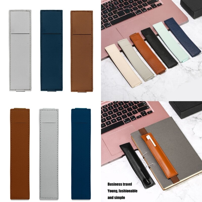 Leather Pen Case with Elastic Bands for Hardcover Notebooks and Journals
