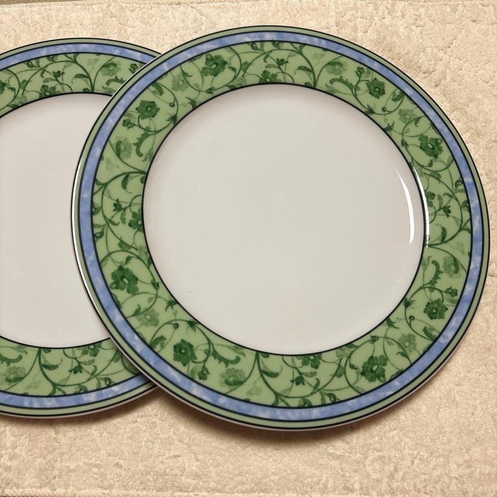 Wedgwood Water Color Series 2 Plates Floral Leaf Blue Pattern 27cm